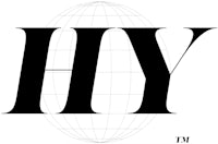 a black and white logo with the word hy